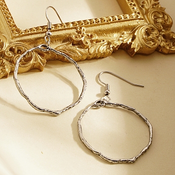 Stainless Steel Dangle Round Earrings for Women