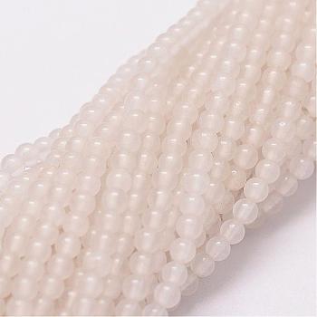 Natural White Jade Beads Strands, Round, 2mm, Hole: 0.5mm, about 190pcs/strand