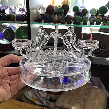 Transparent Acrylic Seven-star Array Crystal Ball Display Bases, Crystal Sphere Display Stand, Clear, 150x100mm