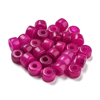 Natural White Jade Dyed Beads, Column, Medium Violet Red, 8~8.5x5.5~6mm, Hole: 3~3.3mm