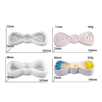 DIY Silicone Storage Molds, Resin Casting Molds, Clay Craft Mold Tools, White, Bowknot, 168~170x80x14~38mm