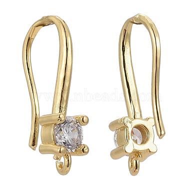 4 Pair 2 Style Brass Micro Pave Clear Cubic Zirconia Earring Hooks(ZIRC-ZZ0001-03)-2