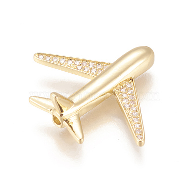 Brass Micro Pave Cubic Zirconia Airliner Beads(ZIRC-L078-005G-NR)-2