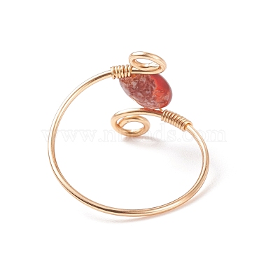 Natural Red Agate Braided Finger Ring(RJEW-JR00490)-6