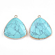 Electroplate Synthetic Turquoise Pendants(X-G-S344-14D)-2