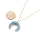 Ожерелье с подвеской в виде полумесяца/двойного рога из драгоценных камней(NJEW-JN03800)-6