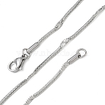 10Pcs 2.4MM 304 Stainless Steel Round Snake Chain Necklaces, Tarnish Free, Stainless Steel Color, 17.72 inch(45cm)(NJEW-G203-04P)