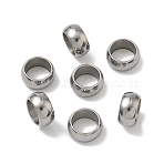 Tarnish Resistant 304 Stainless Steel Beads, Rondelle, Stainless Steel Color, 10x5mm, Hole: 7.5mm(STAS-E036-17)