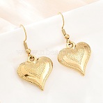 304 Stainless Steel Dangle Earrings for Women, Heart, Golden, 36x20mm(SA-CBA10D4-04G)