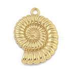 Ion Plating(IP) 304 Stainless Steel Pendants, Snail Shell Charm, Real 18K Gold Plated, 32x22x2.5mm, Hole: 3mm(STAS-I307-506G)