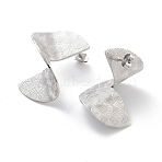 Non-Tarnish 304 Stainless Steel Stud Earrings, Jewelry for Women, Twist, Stainless Steel Color, 32.5x26mm(EJEW-K281-14P)