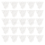 40Pcs 201 Stainless Steel Filigree Pendants, Etched Metal Embellishments, Triangle with Monstera Leaf, Stainless Steel Color, 32.5x32.5x0.2mm, Hole: 1.4mm(STAS-UN0042-12)