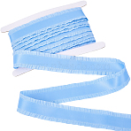10 Yards Polyester Ruffled Lace Ribbon, for Clothing Decoration, Light Sky Blue, 1-5/8 inch(40mm)(DIY-CY0001-23A)