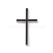 Alloy Enamel Pendants, Platinum, Cross Charms, Black, 49.5x28x5mm, Hole: 5.5x3mm(FIND-M021-03P)