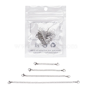 4 Strands 4 Styles 304 Stainless Steel Chain Extender, with Curb Chains and Lobster Claw Clasps, Stainless Steel Color, 50~150x6.5mm, Ring: 4x3x0.6mm, Clasp: 10.5x6.5x3.5mm, 1 strand/style(STAS-YW0001-11)