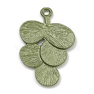 Alloy Pendants, Spray Painted, Christmas Scheme Charms, Leaf, 30x20x1.5mm, Hole: 1.2mm(FIND-M037-01E)