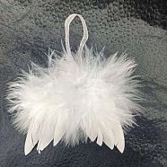 Mini Doll Angel Wing Feather, with Polyester Rope, for DIY Moppet Makings Kids Photography Props Decorations Accessories, White, 80x70mm(FIND-PW0001-049-B01)