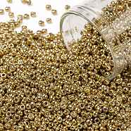 TOHO Round Seed Beads, Japanese Seed Beads, (557) Gold Metallic, 11/0, 2.2mm, Hole: 0.8mm, about 5555pcs/50g(SEED-XTR11-0557)