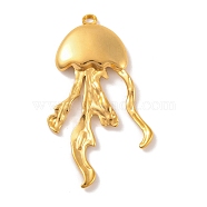 Ion Plating(IP) 304 Stainless Steel Pendants, Jellyfish Charms, Real 18K Gold Plated, 47.5x26.5x3.5mm, Hole: 2mm(STAS-N103-161A-G)