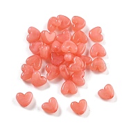 50Pcs Acrylic Beads, Imitation Gemstone Beads, Heart, Pink, 6.5x8x3.5mm, Hole: 1.6mm(OACR-S044-01A)