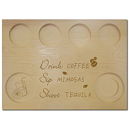 Wooden Wine Serving Tray, Rectangle, Drink Pattern, 180x250x12.5mm(AJEW-WH0269-014)