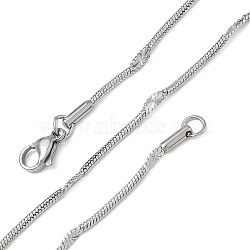 10Pcs 2.4MM 304 Stainless Steel Round Snake Chain Necklaces, Tarnish Free, Stainless Steel Color, 17.72 inch(45cm)(NJEW-G203-04P)