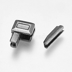 Clothing Accessories, Zinc Alloy Zipper Repair Accessories Insert Box and Pin Fix Retainer, Gunmetal, 10x7x4.5mm, Pin: 10x2.5x2.5mm(PALLOY-WH0013-C02-B)