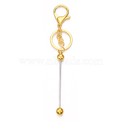 Alloy Bar Beadable Keychain for Jewelry Making DIY Crafts, with Alloy Lobster Clasps and Iron Ring, Golden, 15.5~15.8cm(KEYC-A011-01G)