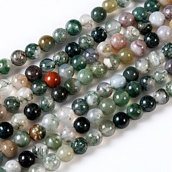 Round Natural Indian Agate Beads Strands, 6mm, Hole: 1.5mm, about 63pcs/strand, 15.7 inch(X-G-S122-6mm)