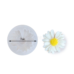 Daisy Flower Shape DIY Food Grade Silicone Molds, Fondant Molds, Resin Casting Molds, for Chocolate, Candy, UV Resin & Epoxy Resin Craft Making, White, 70mm(PW-WG78800-01)