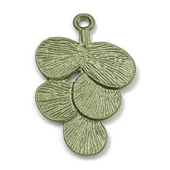 Alloy Pendants, Spray Painted, Christmas Scheme Charms, Leaf, 30x20x1.5mm, Hole: 1.2mm