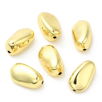 Rack Plating Brass Beads, Long-Lasting Plated, Lead Free & Cadmium Free, Twist Oval, Real 18K Gold Plated, 18.5x10.5x9mm, Hole: 1.6mm