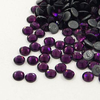 Glass Hotfix Rhinestone, Grade AA, Flat Back & Faceted, Half Round, Amethyst, SS10, 2.7~2.8mm, about 1440pcs/bag