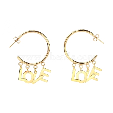 Word 304 Stainless Steel Stud Earrings