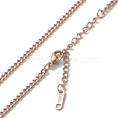 Ion Plating(IP) 304 Stainless Steel Curb Chain Necklace for Men Women(NJEW-K245-018D)-2