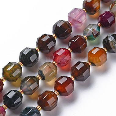 Colorful Bicone Natural Agate Beads