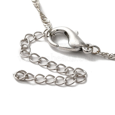 ожерелье с кулоном в виде сердца из смолы и сингапурскими цепочками(NJEW-C003-01D)-4