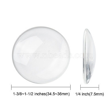 Cabochons en verre transparent(X-GGLA-R026-35mm)-2