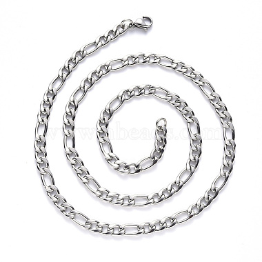 304 Stainless Steel Figaro Chain Necklaces(NJEW-S420-003A-P)-2