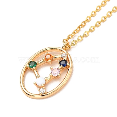 Colorful Cubic Zirconia Constellation Pendant Necklace(NJEW-H166-01A)-2