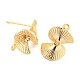 Brass Micro Pave Cubic Zirconia Stud Earring Findings(KK-U015-04G)-2