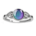 Alloy Adjustable Rings, Changing Color Mood Cabochons Gemstone Jewelry for Women, Oval, Platinum, US Size 10(19.8mm)(PW-WG24768-06-1)