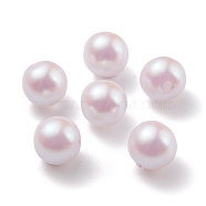 POM Plastic Beads, Imitation Pearl, Center Drilled, Round, Pink, 5.5~6mm, Hole: 1mm(KY-C012-01A-01)