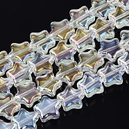 Electroplate Glass Beads Strand, AB Color, Star, Clear AB, 8.5x9x3mm, Hole: 0.8mm, about 79~80pcs/strand, 24.80 inch~ 25.20 inch(63~64cm)(EGLA-S188-17-B04)