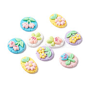 Opaque Resin Cabochons, Flower, Mixed Color, 25.5~29x19.5~25.5x8mm(RESI-H140-08)