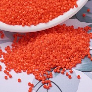 MIYUKI Delica Beads, Cylinder, Japanese Seed Beads, 11/0, (DB0722) Opaque Orange, 1.3x1.6mm, Hole: 0.8mm, about 20000pcs/bag, 100g/bag(SEED-J020-DB0722)