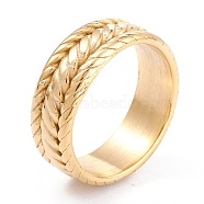 Ion Plating(IP) 304 Stainless Steel Finger Rings, Golden, US Size 7(17.3mm), 6.5mm(RJEW-K233-52G-7)