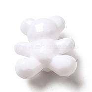 Opaque Acrylic Beads, Bear, White, 17.5x16x11mm, Hole: 2.5mm, about 368pcs/500g(MACR-J123-23A)