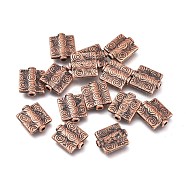 CCB Plastic Beads, Square, Red Copper, 12x10x3mm, Hole: 1.5mm(CCB-G010-07R)