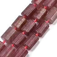 Natural Strawberry Quartz Beads Strands, Faceted, Column, 16x12mm, Hole: 1.5mm, about 21pcs/strand, 16.34''(41.5cm)(G-G162-D06-02)